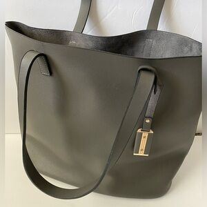 Dark gray tote bag with removable insert